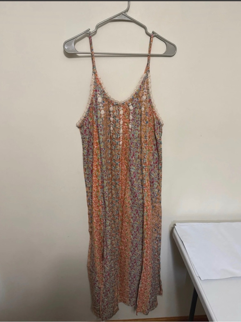 NATURAL LIFE Multicolor Floral Spaghetti-Strap Maxi Dress NWT